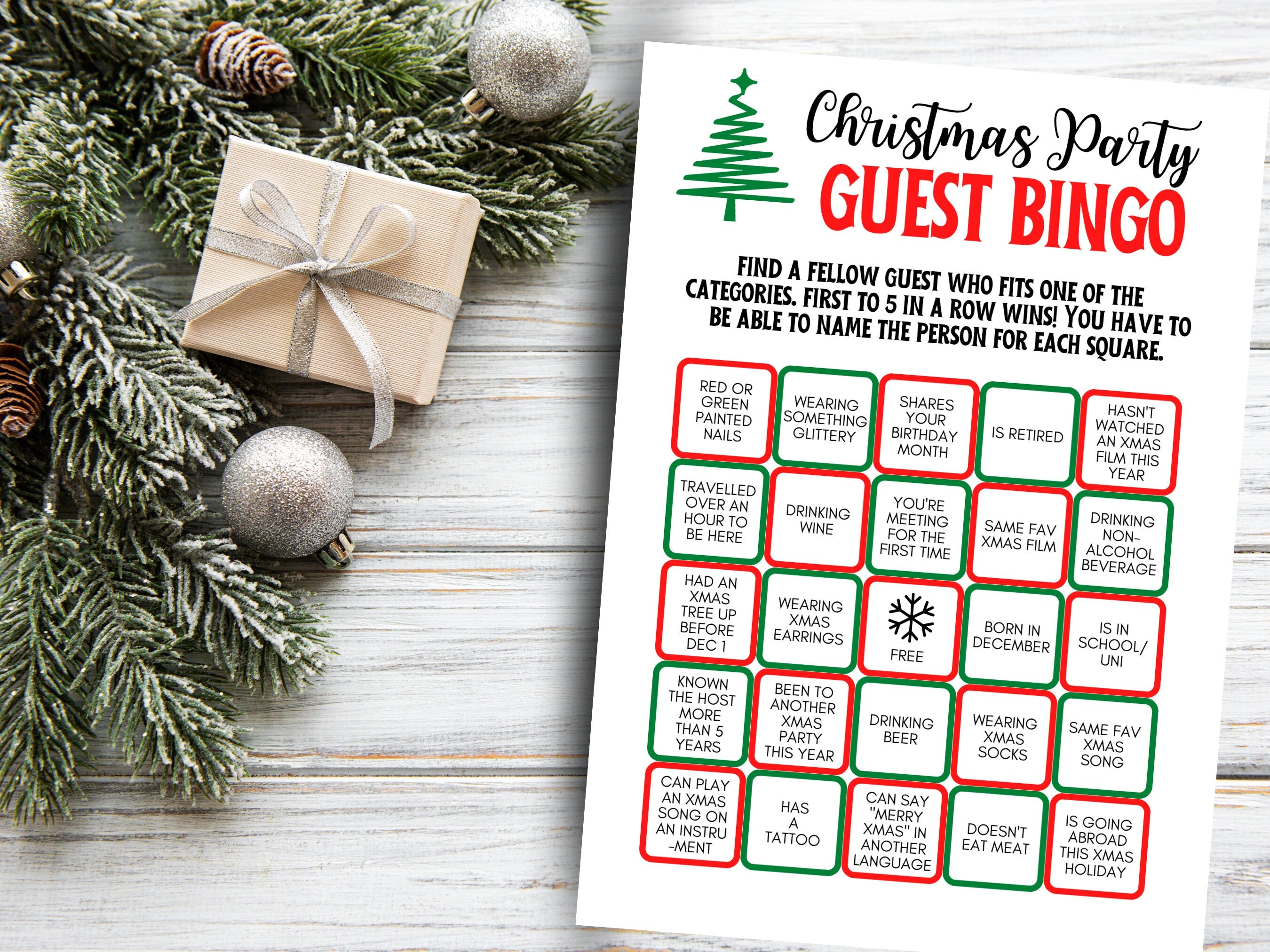 Christmas Party Guest Bingo (Printable PDF)