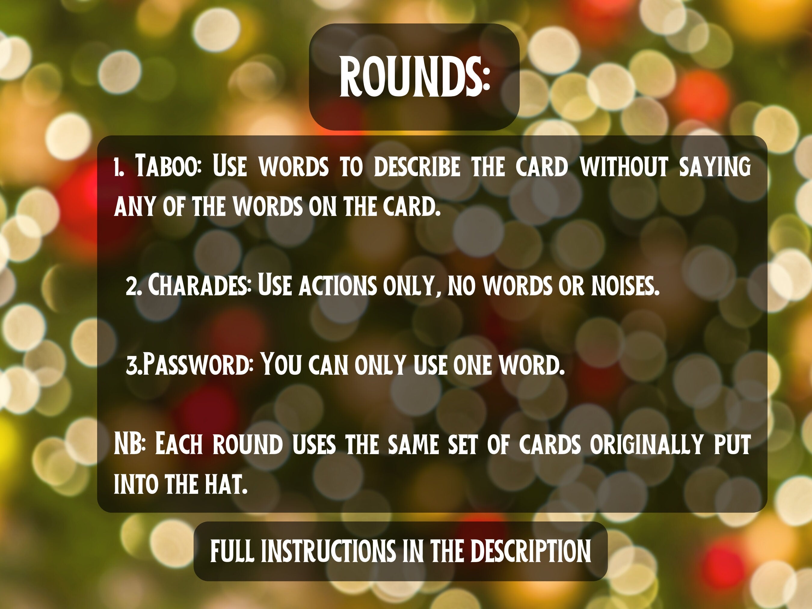 The Christmas Hat Game (Printable PDF)