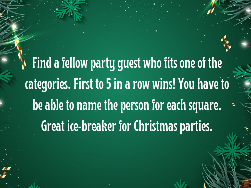 Christmas Party Guest Bingo (Printable PDF)