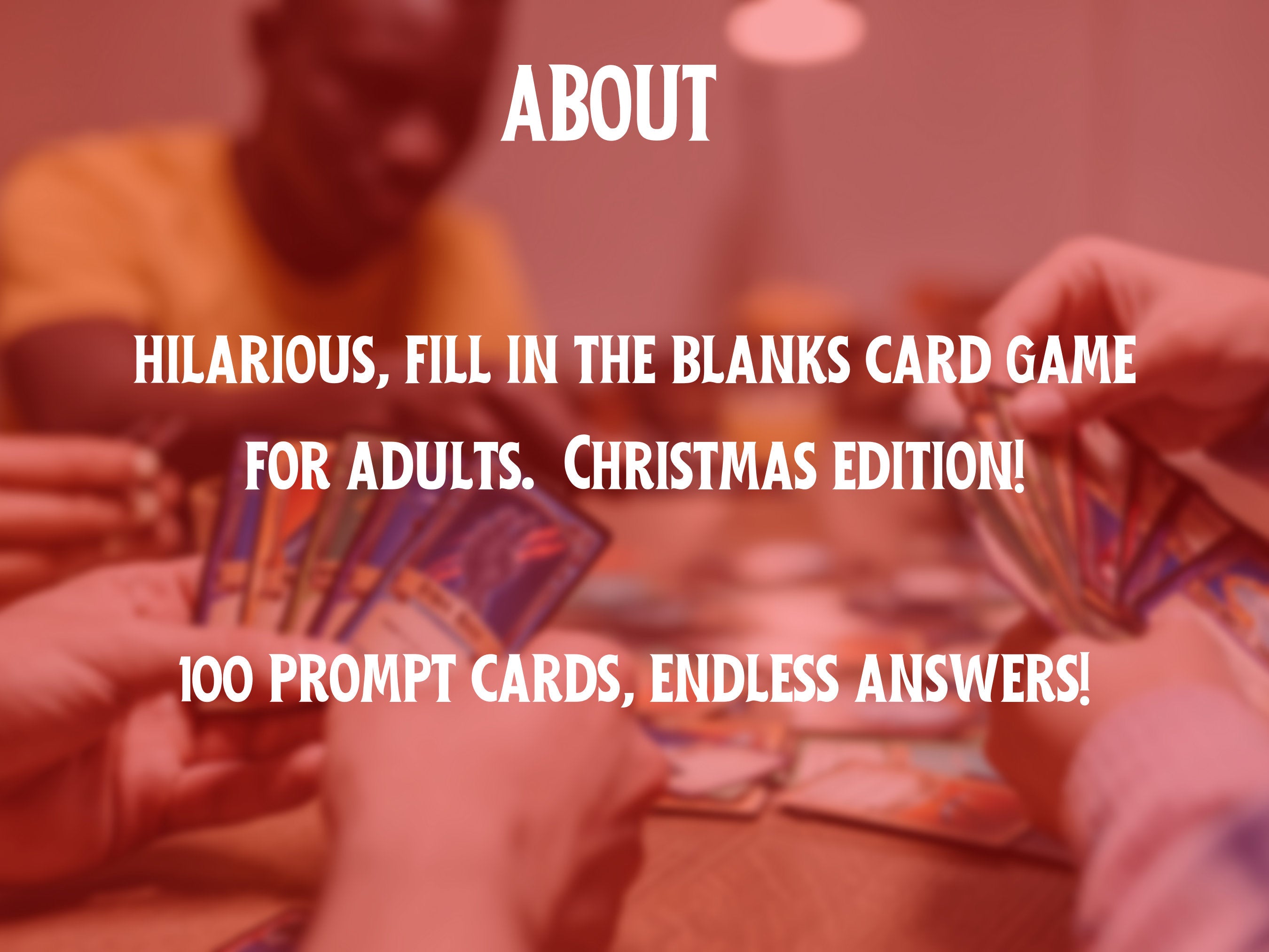 Christmas Adult Card Game: Wrong Answers Only, Printable Prompts (PDF)