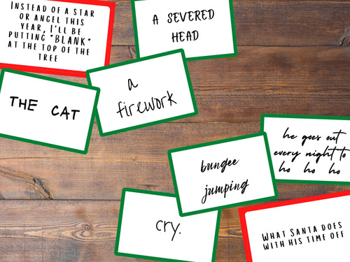 Christmas Adult Card Game: Wrong Answers Only, Printable Prompts (PDF)