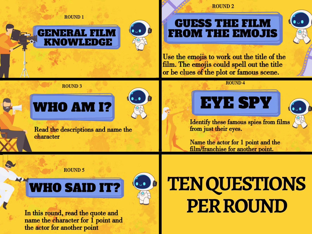 Film General Knowledge Quiz, Fun Movie Trivia For Zoom Calls