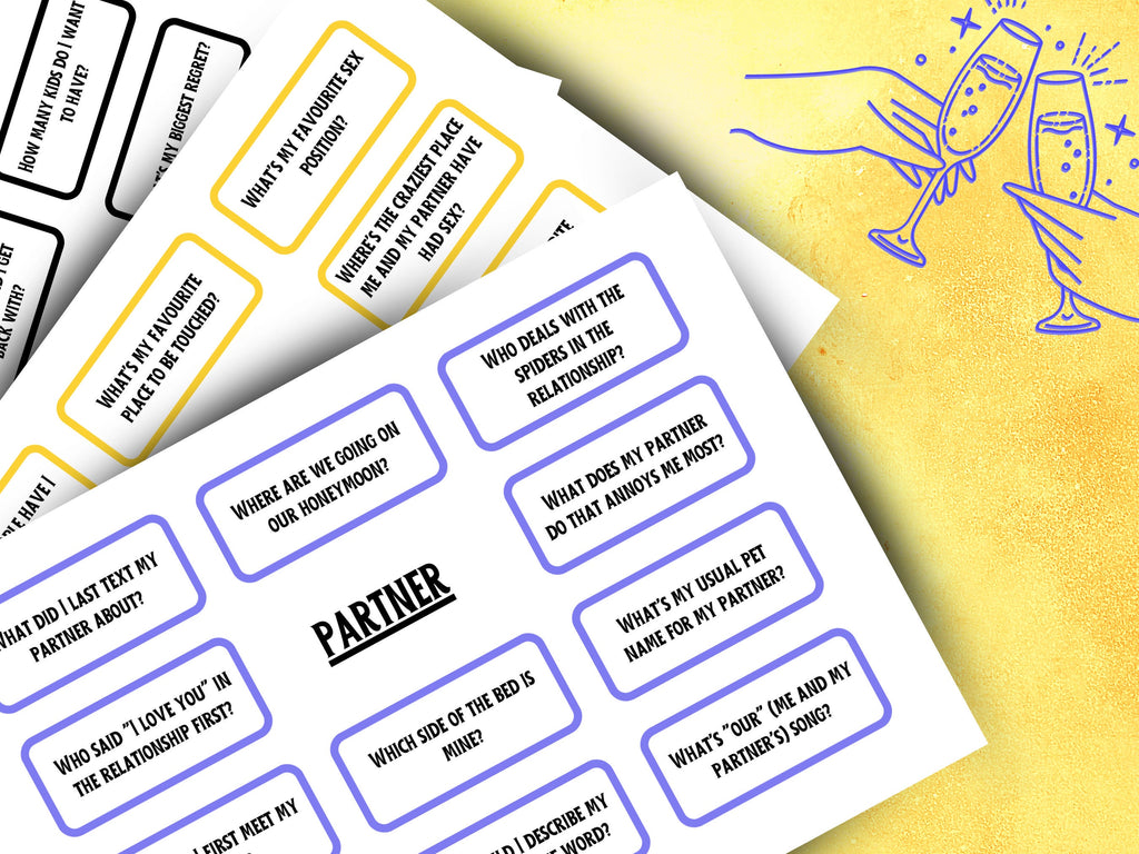 Bachelorette Drinking Game, Hilarious Hen Do Dirty Printable Question Cards For The Bride