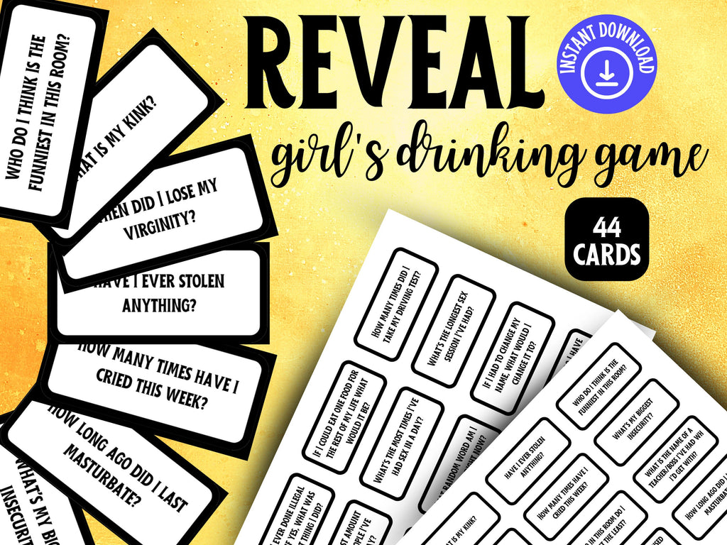 Funny Printable Drinking Game Cards for Girls Night