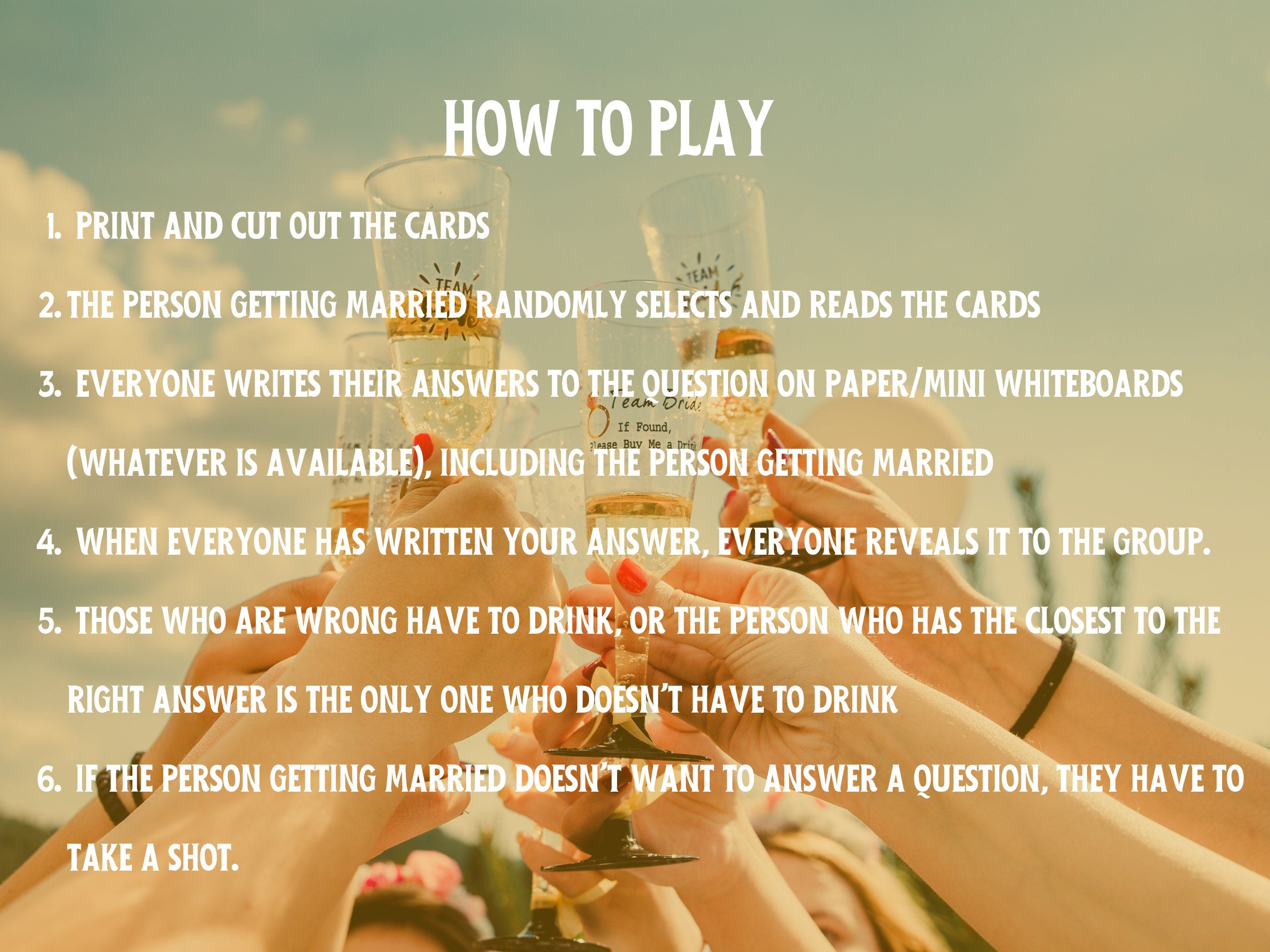 Funny Printable Drinking Game Cards for Girls Night