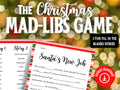 Christmas Mad Libs Printable Game For Kids, 3 Children's Christmas Day Story Party Games, Educational Xmas Fun for Children