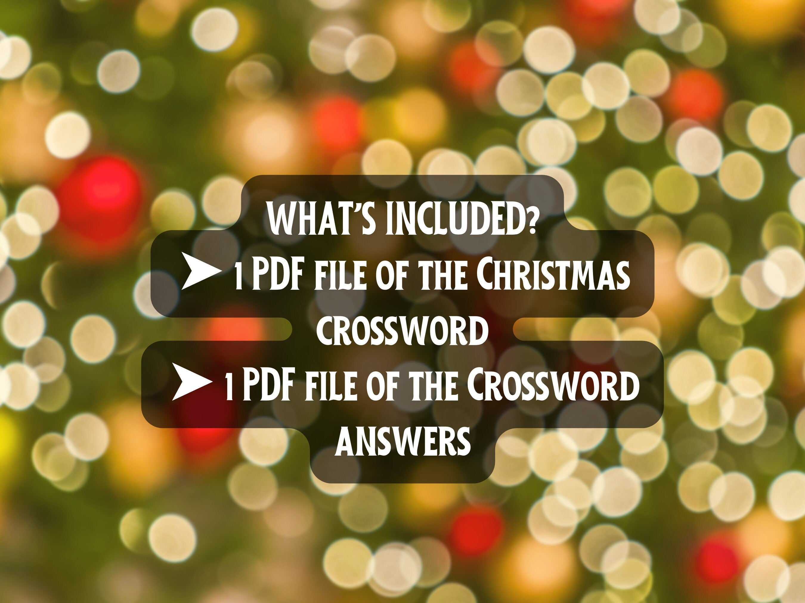 The Christmas Crossword, Printable Festive Trivia Puzzle Game, Digital Kids Game for Christmas Holidays, Instant Download Game for Children