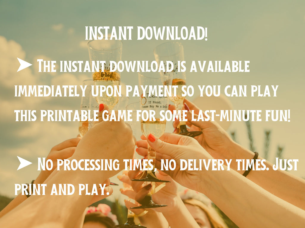 Printable Drinking Game For Parties, Never Have I Ever / Most Likely To / Challenge Games