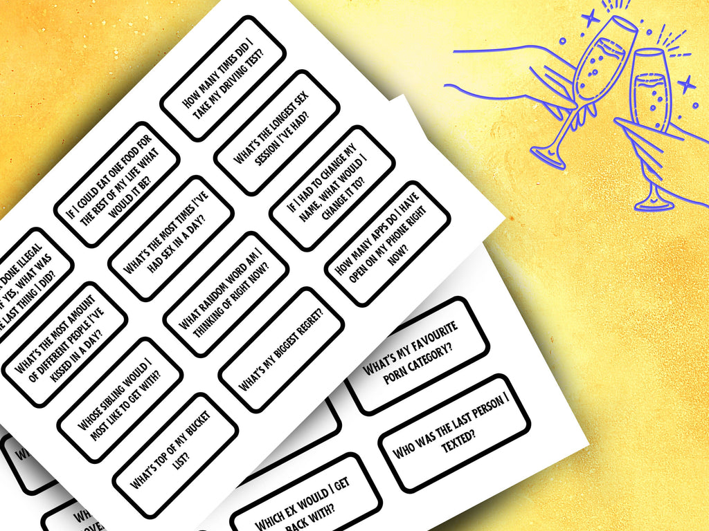 Funny Printable Drinking Game Cards for Girls Night