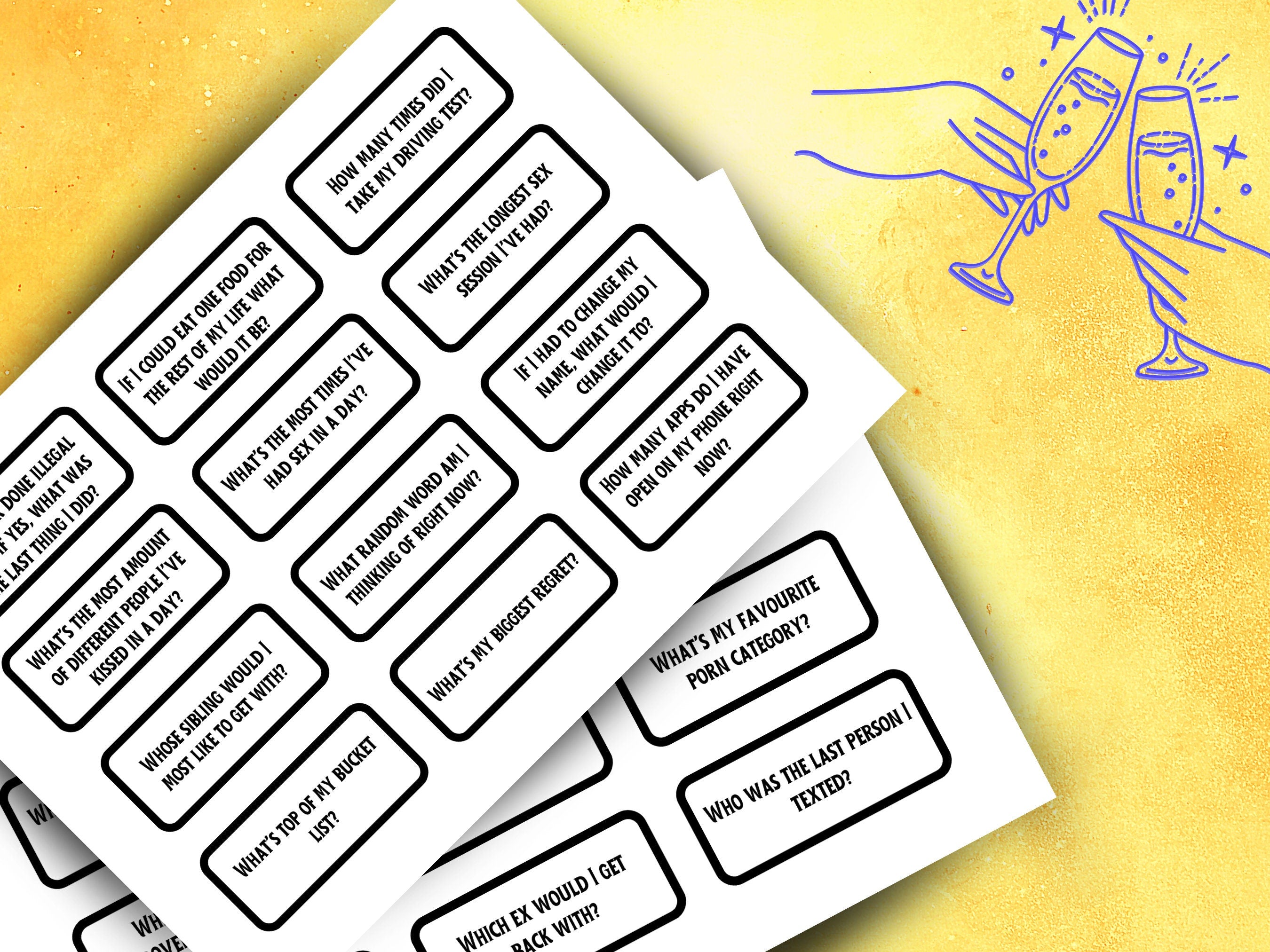 Funny Printable Drinking Game Cards for Girls Night