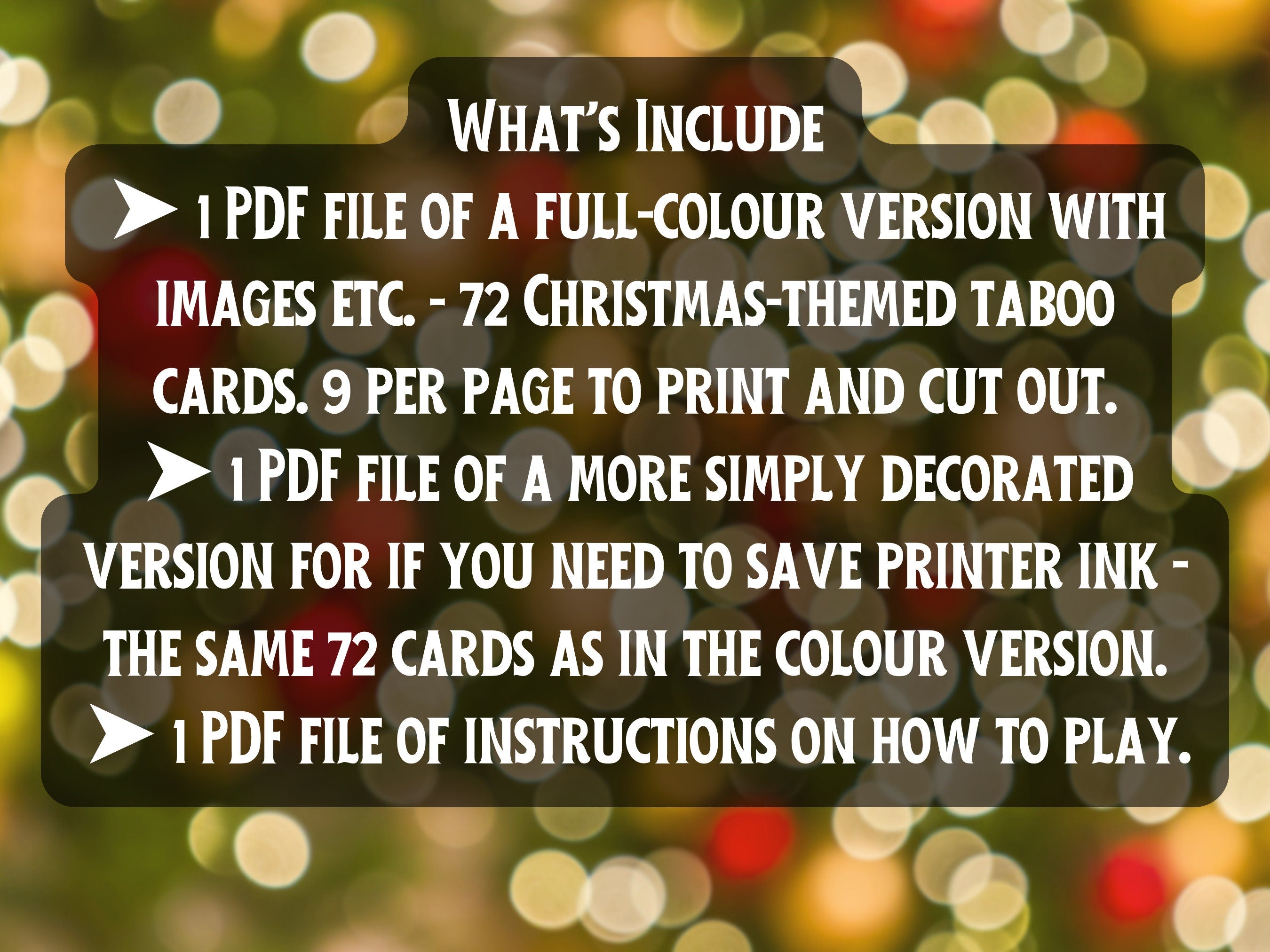 Christmas Taboo Game, Printable Xmas Articulate Party Game, Stocking Filler Game for Families, Festive Holiday Entertainment