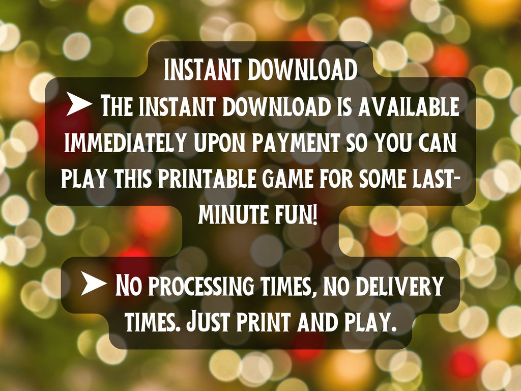 Christmas Taboo Game, Printable Xmas Articulate Party Game, Stocking Filler Game for Families, Festive Holiday Entertainment
