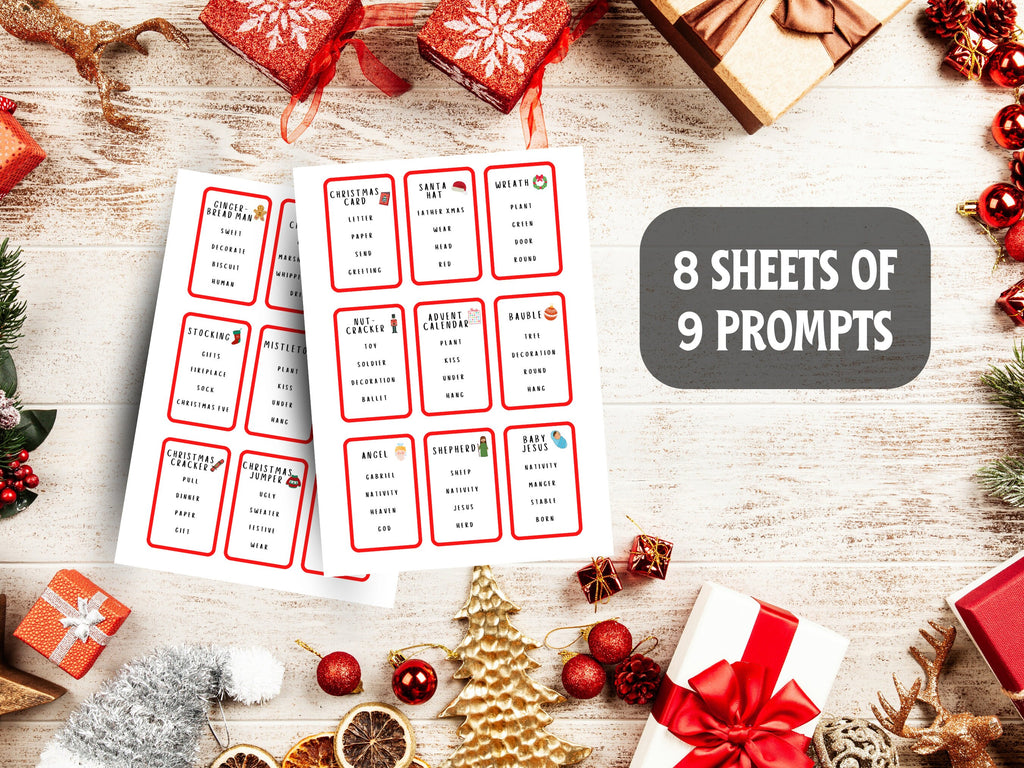 Christmas Taboo Game, Printable Xmas Articulate Party Game, Stocking Filler Game for Families, Festive Holiday Entertainment