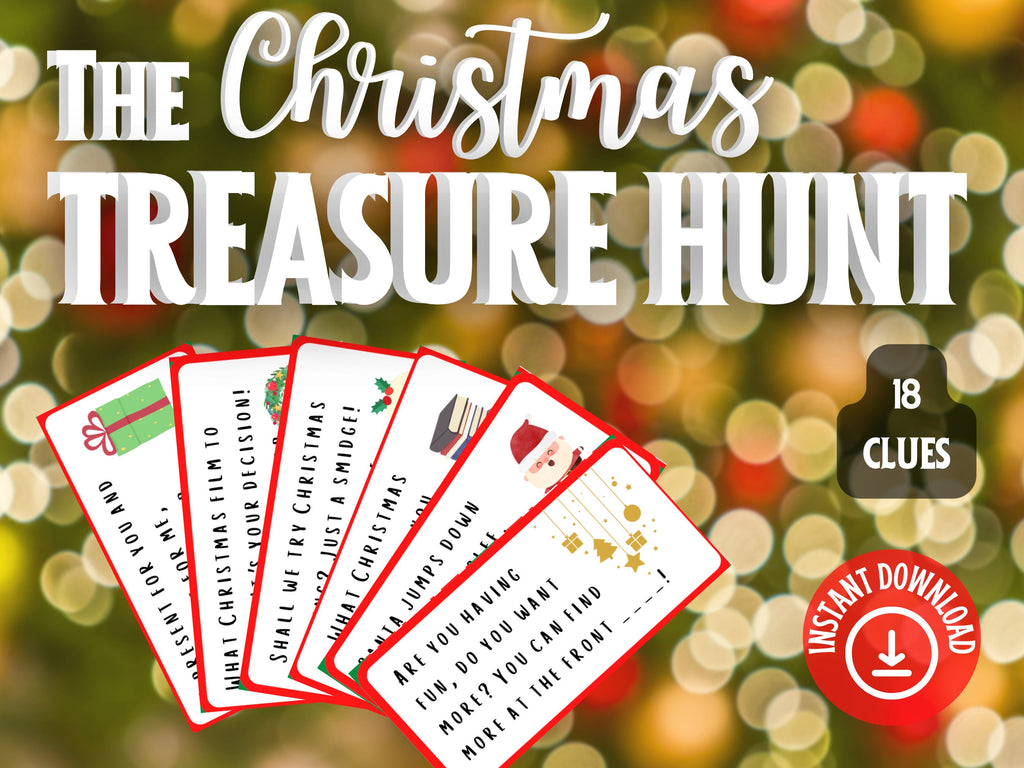 Christmas Themed Treasure Hunt, Indoor Xmas Scavenger Hunt for Kids, Festive Printable Activity for Children, School Holidays Entertainment