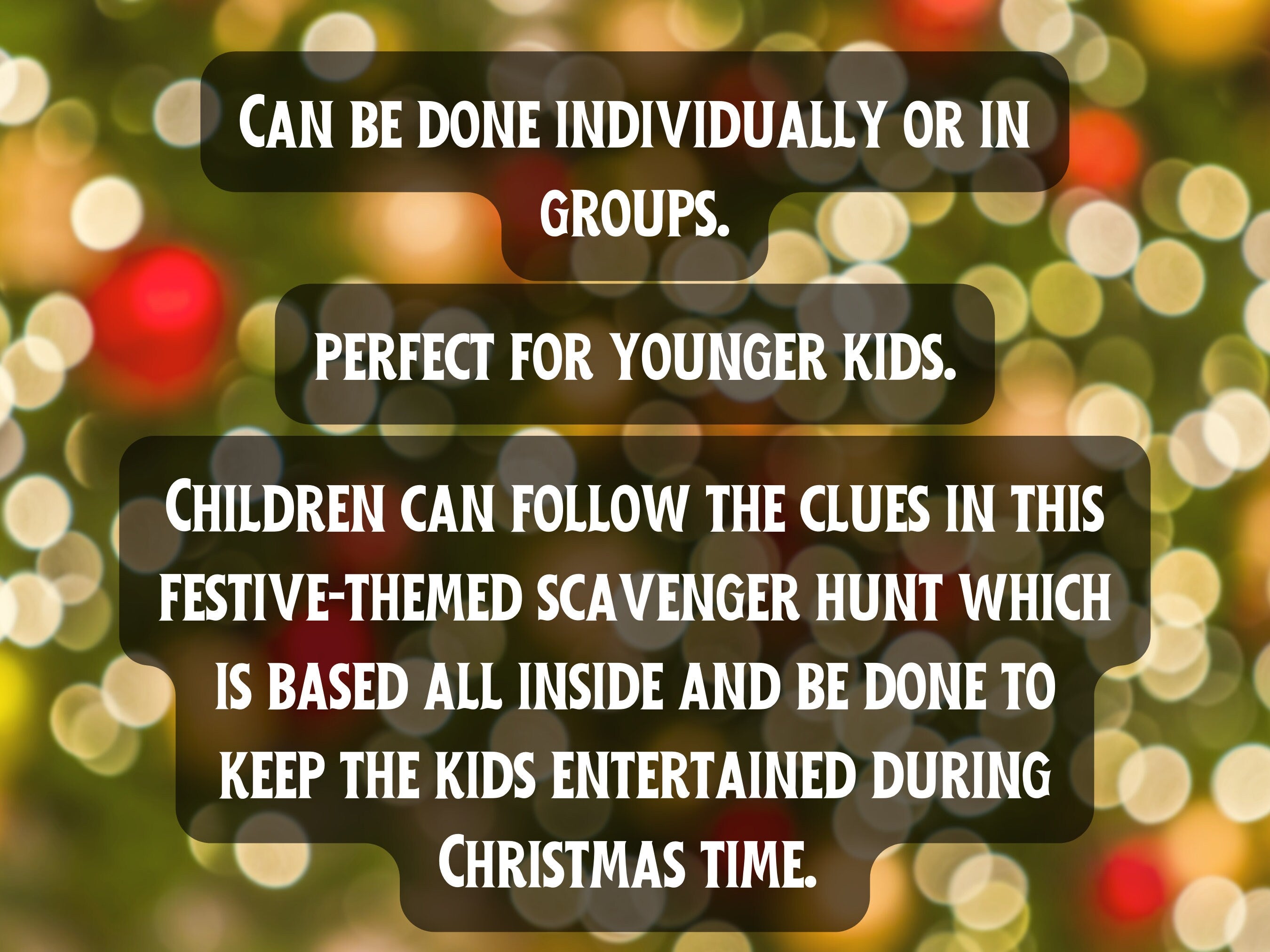 Christmas Themed Treasure Hunt, Indoor Xmas Scavenger Hunt for Kids, Festive Printable Activity for Children, School Holidays Entertainment