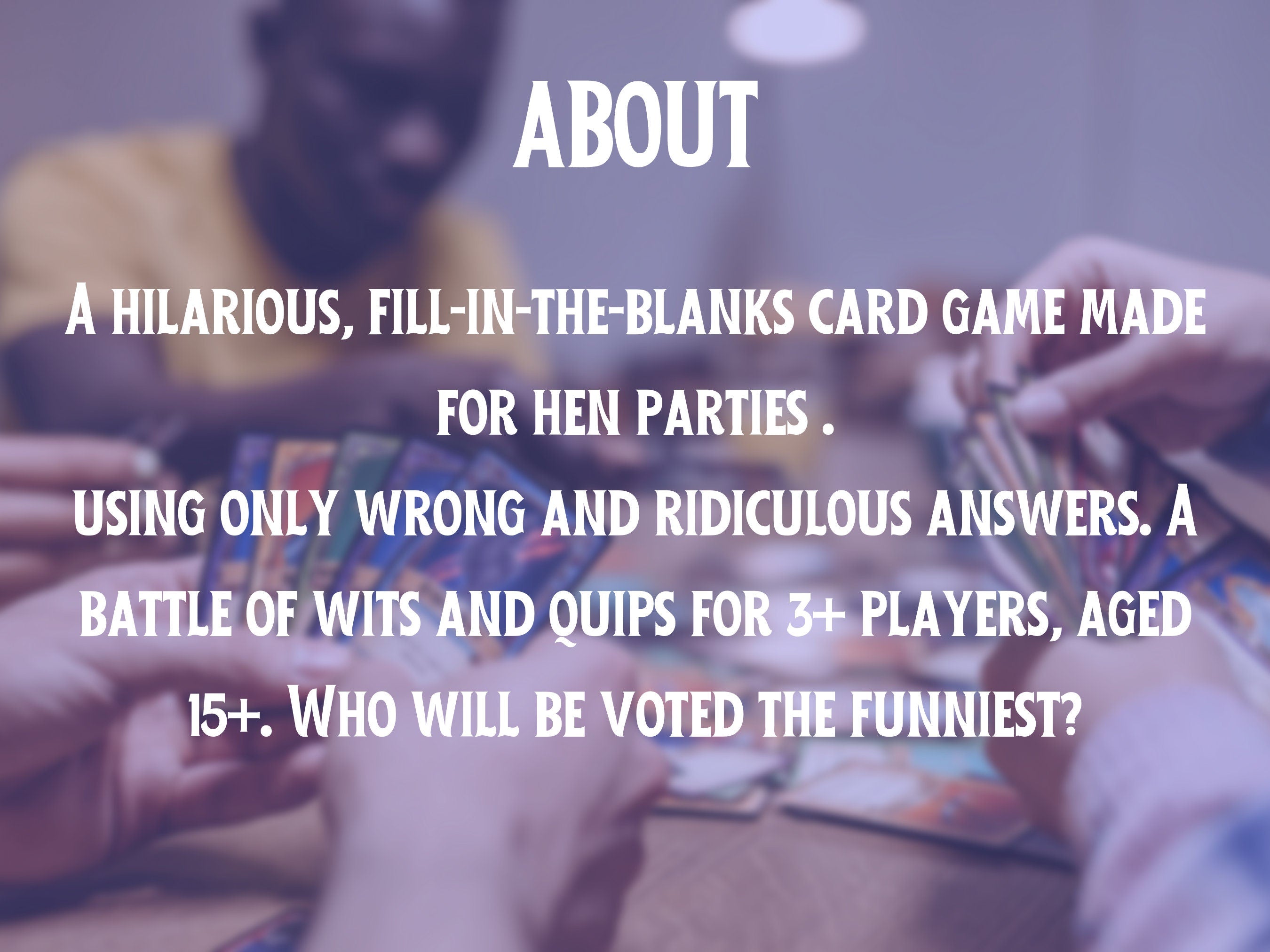 Hen Party Card Game: Wrong Answers Only Prompts (Printable)