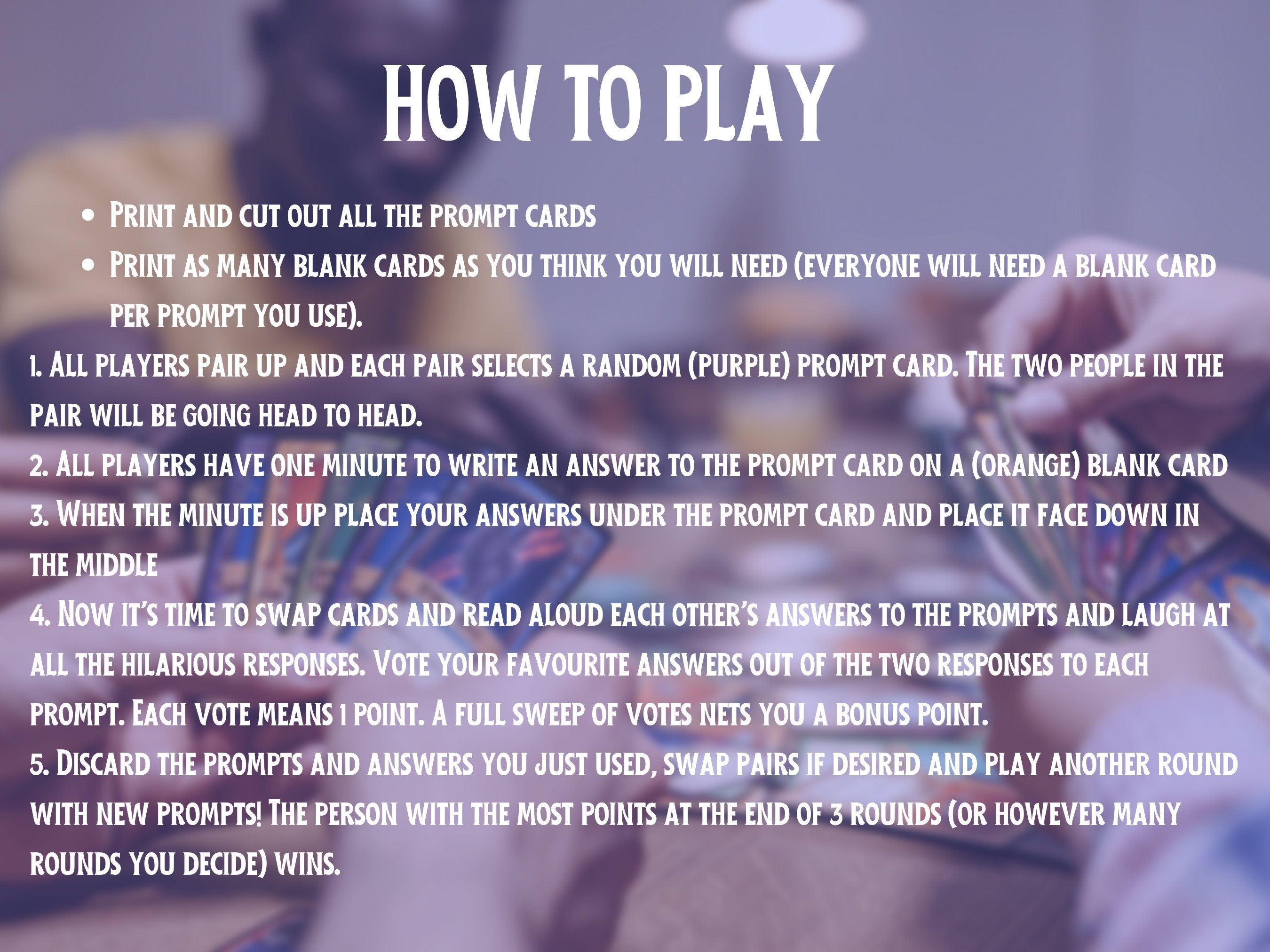 Hen Party Card Game: Wrong Answers Only Prompts (Printable)