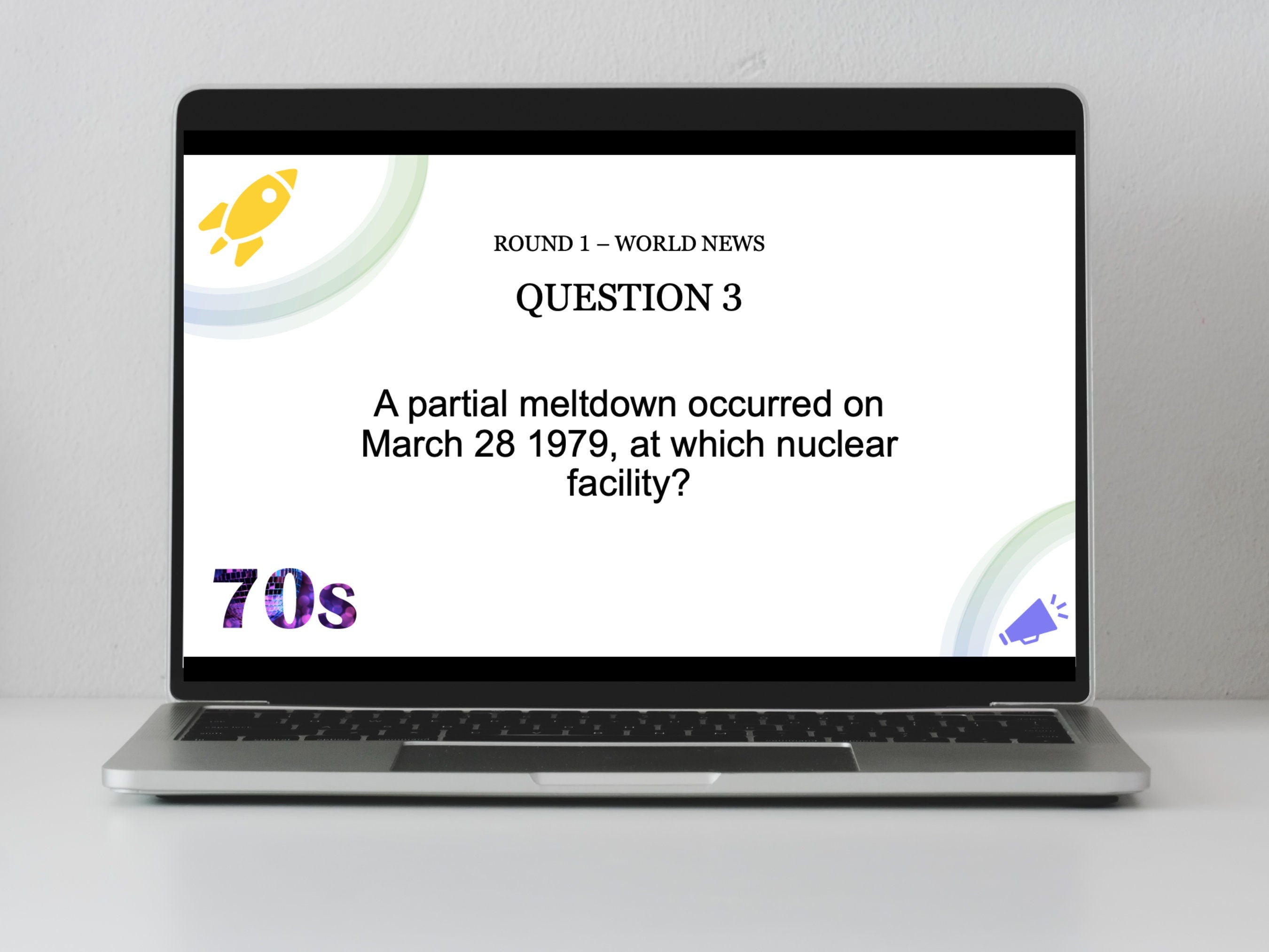 70s Trivia Quiz, Birthday Party Game (PowerPoint, PDF)