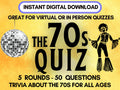70s Trivia Quiz, Birthday Party Game (PowerPoint, PDF)