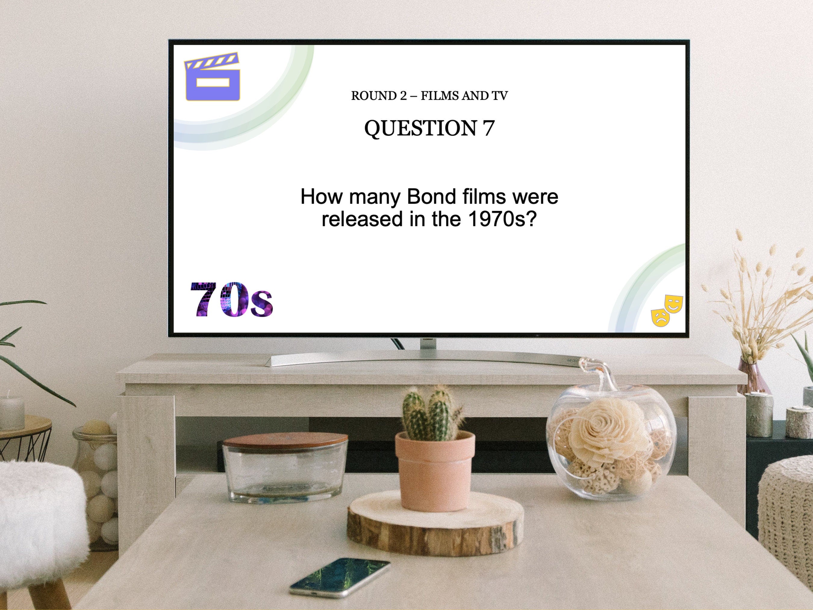 70s Trivia Quiz, Birthday Party Game (PowerPoint, PDF)